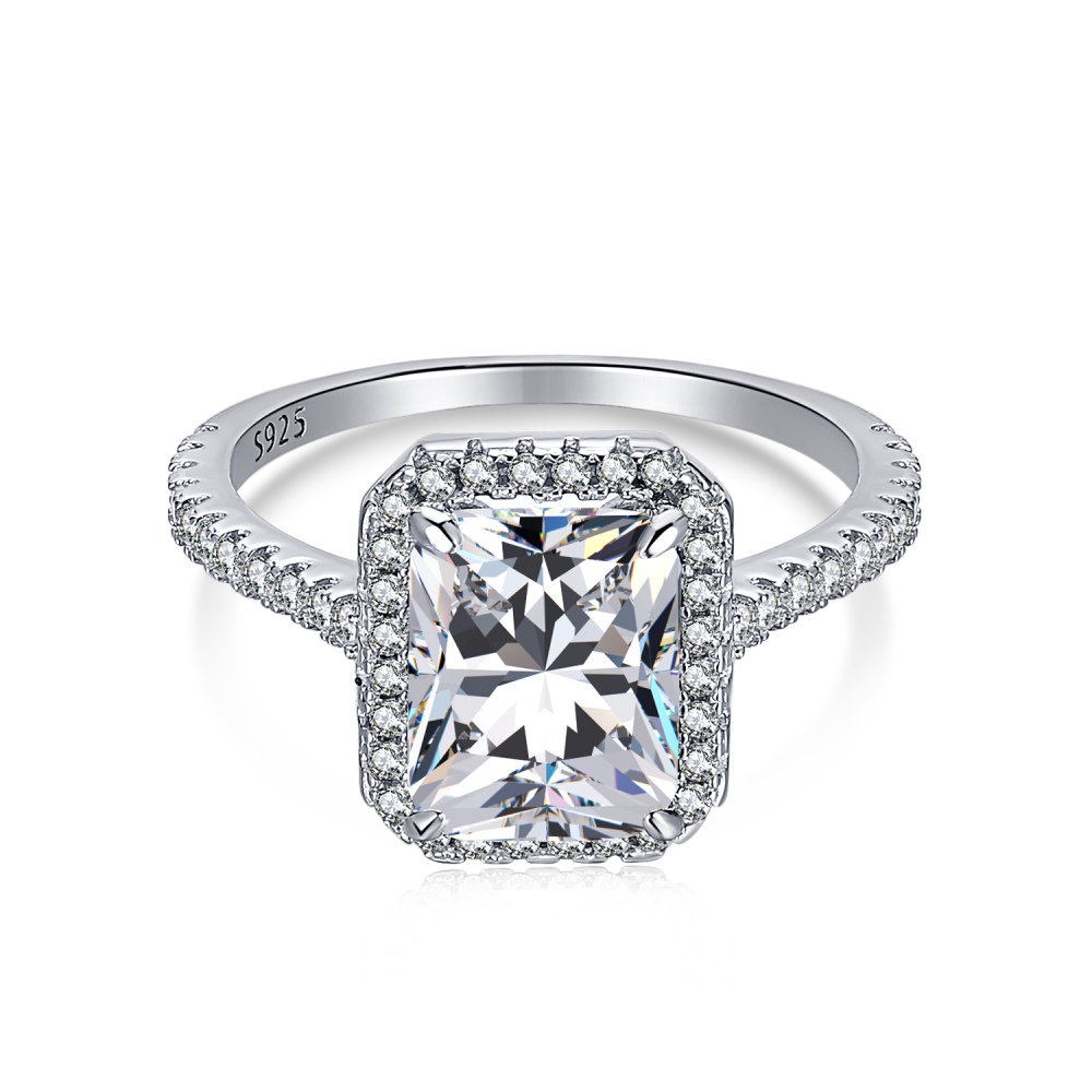 Radiant-Cut Halo Engagement Ring