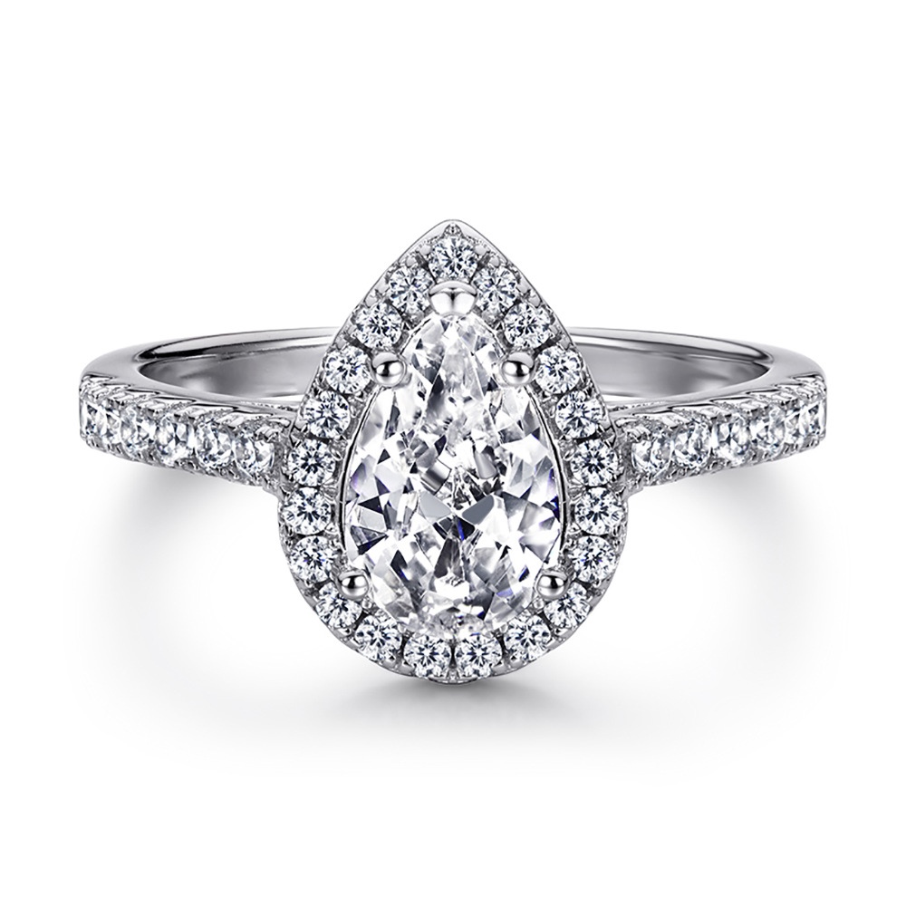 Pear-Shaped Halo Engagement Ring