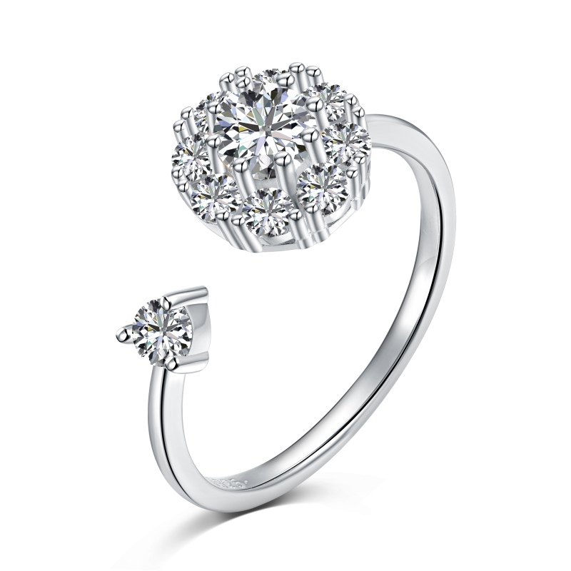 Round-Cut Halo Adjustable Engagement Ring