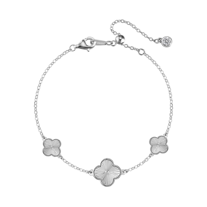 Silver Clover Charm Bracelet