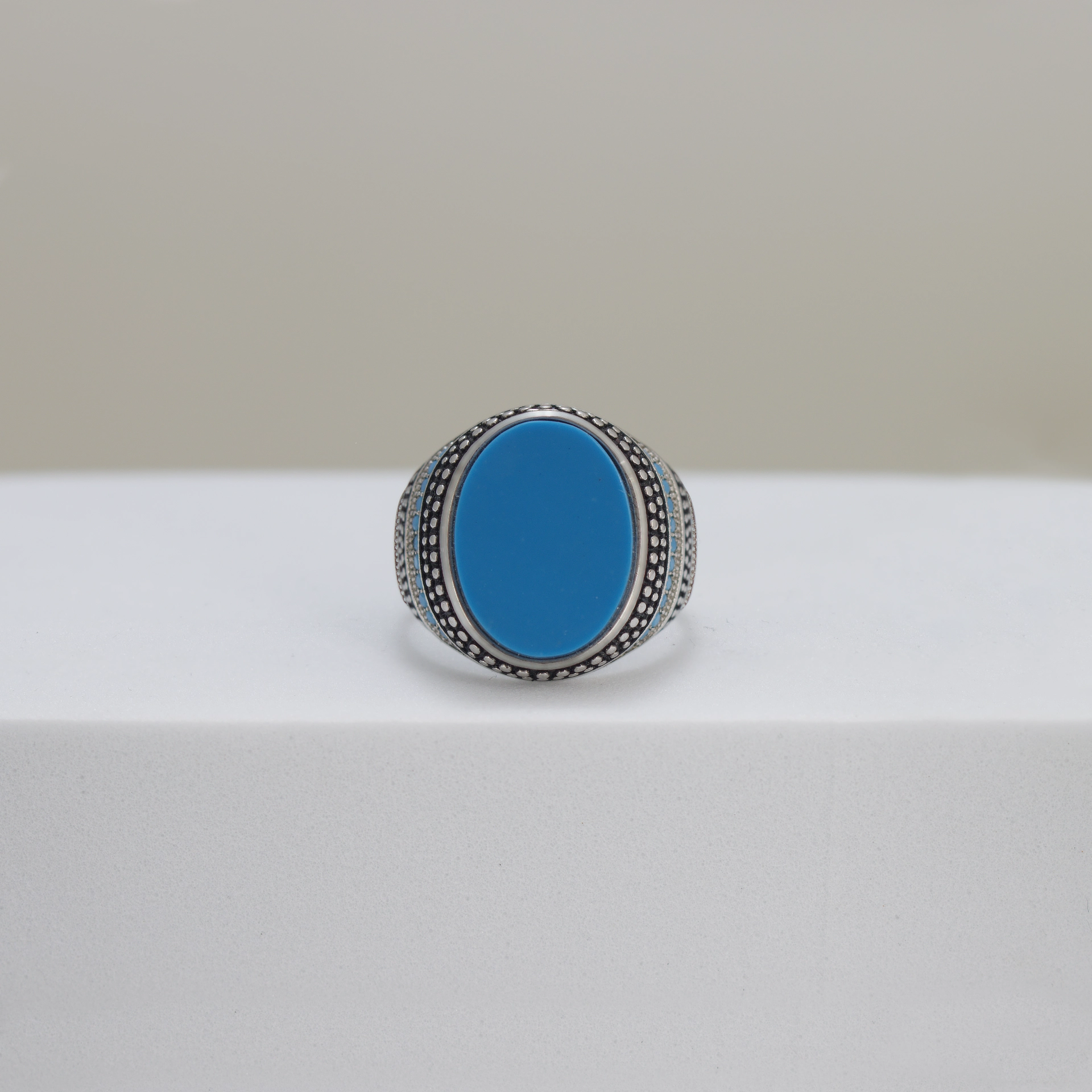 Silver Turquoise Men Ring
