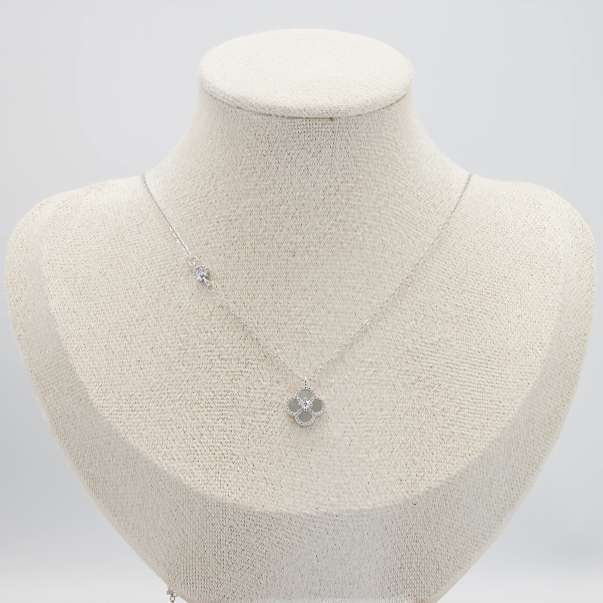 Silver Clover Charm Necklace