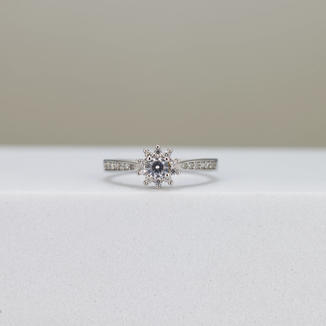 Round-Cut Halo Engagement Ring