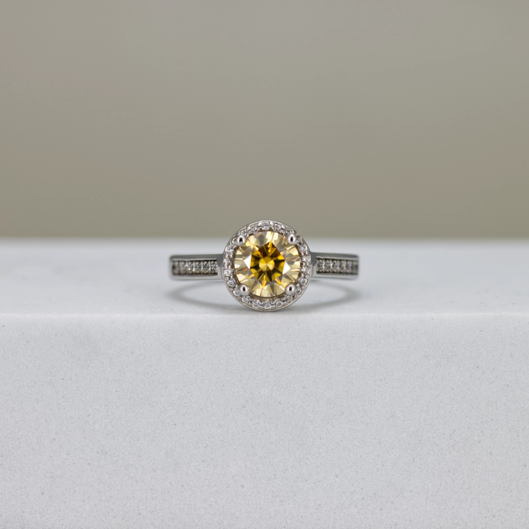 Round-Cut Halo Engagement Ring
