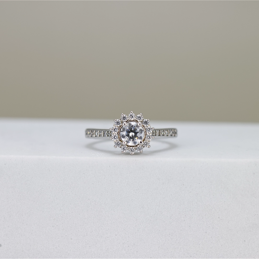 Round-Cut Halo Engagement Ring