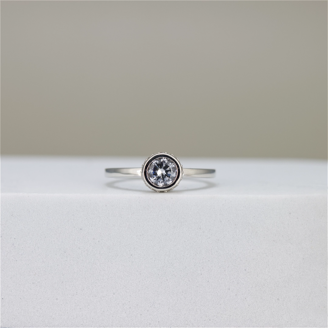 Bezel-Set Round Solitaire Engagement Ring