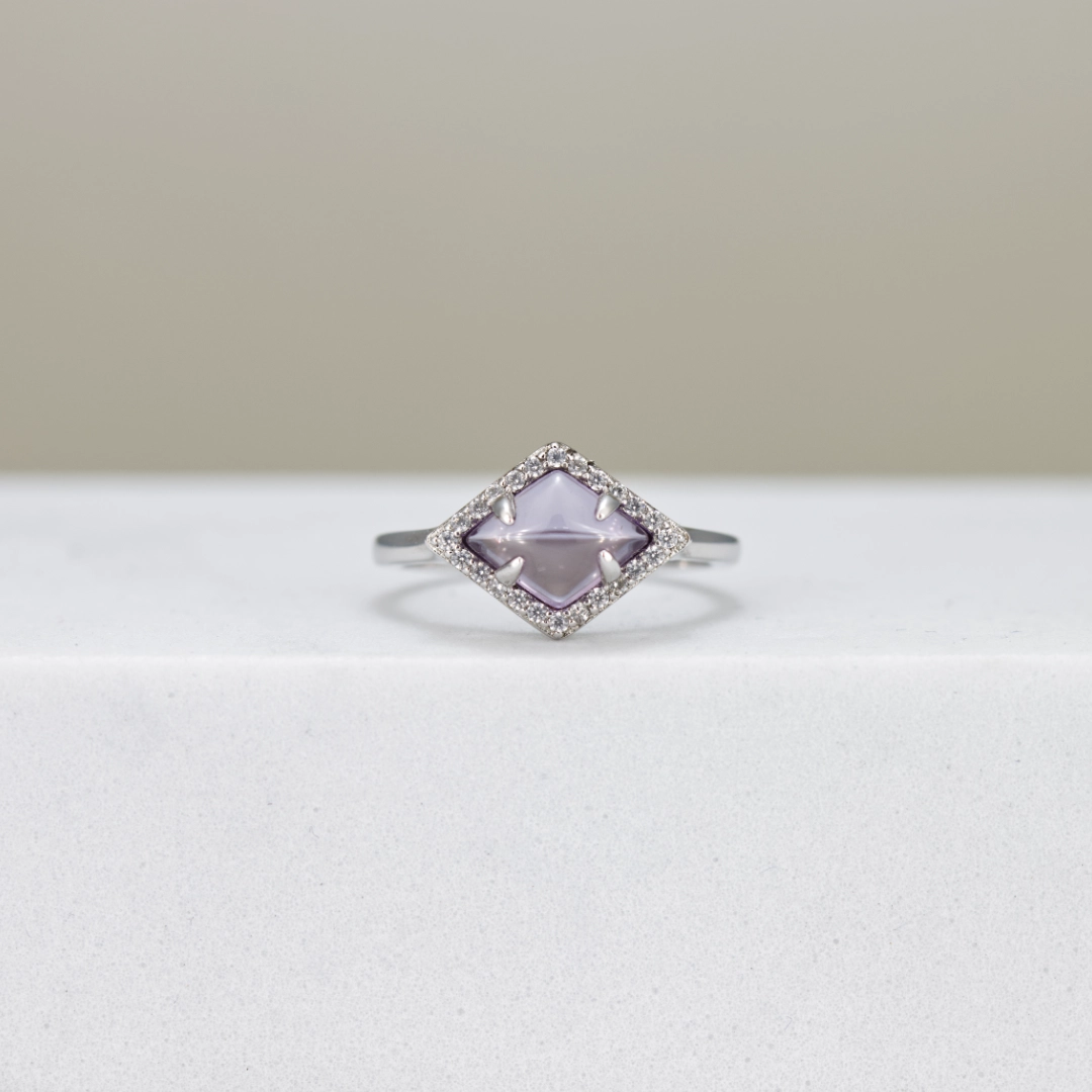 Amethyst-Stone Engagement Ring